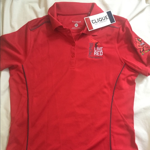 Clique Tops - Brand New Red Polo with Cardinal imprint